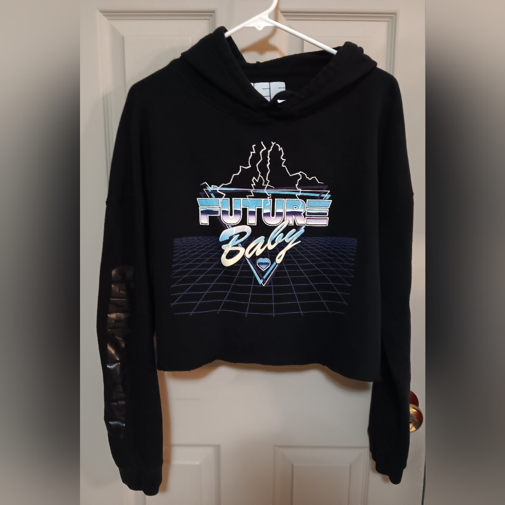 ZEF Industries Future Baby Black Cropped Hoodie - Size Large